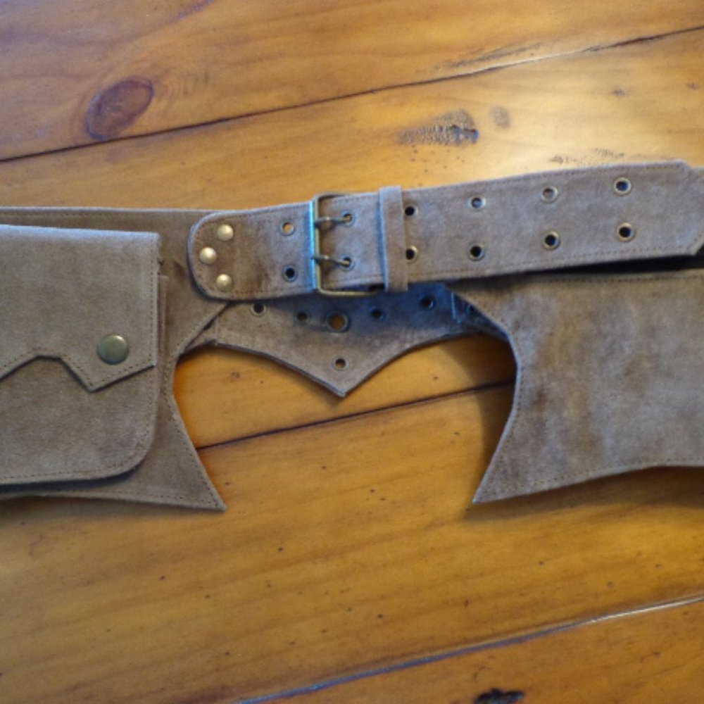 FIRM NEW! Leather Adjustable Boho Utility Hip Belt - Picture 6 of 12